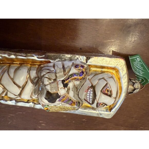 Slavic Treasures Glittered Creepy Coffin Ornament - Halloween Christmas Box Tag - Picture 2 of 9